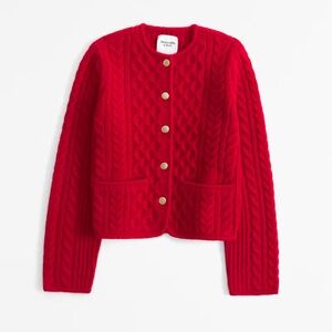 Abercrombie Novelty Sweater, red, size medium